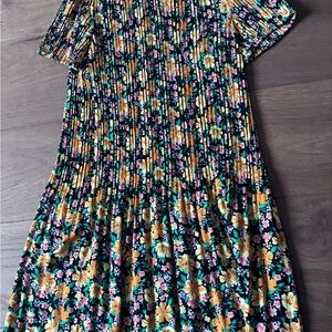 Maje Black and Yellow Floral Dress
